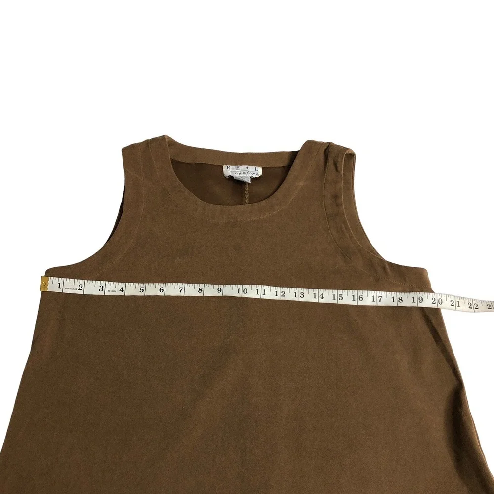 Vintage 90s Y2K Real Comfort Maxi Dress Jumper 8 Brown Sleeveless Tank Lagenlook - Picture 15 of 16